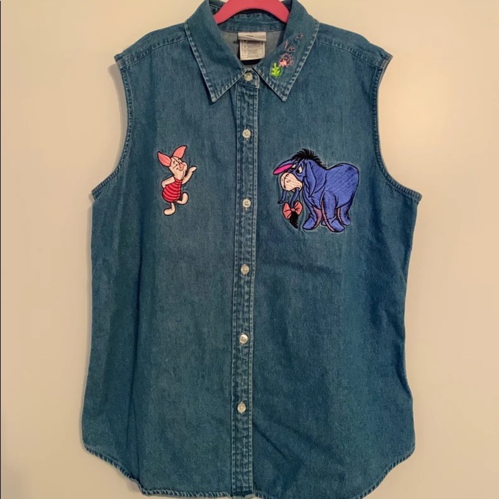 Winnie the Pooh Piglet and Eeyore Vintage Denim Shirt